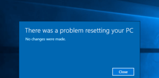 there was a problem resetting your pc